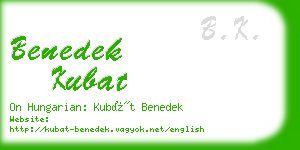 benedek kubat business card